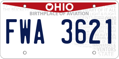 OH license plate FWA3621