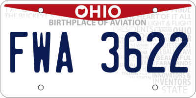 OH license plate FWA3622