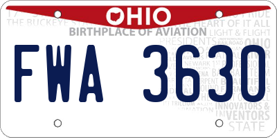 OH license plate FWA3630