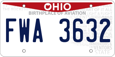 OH license plate FWA3632