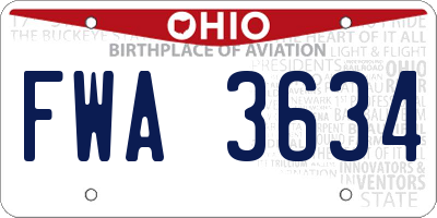 OH license plate FWA3634