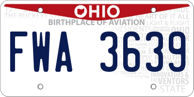 OH license plate FWA3639