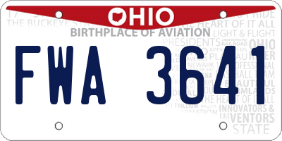 OH license plate FWA3641