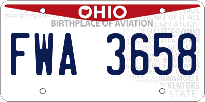 OH license plate FWA3658