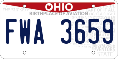 OH license plate FWA3659