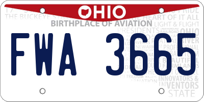 OH license plate FWA3665
