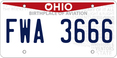 OH license plate FWA3666