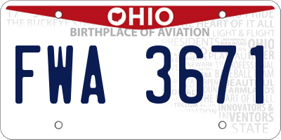 OH license plate FWA3671