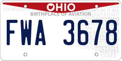 OH license plate FWA3678