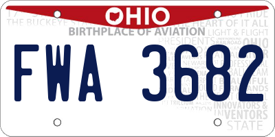 OH license plate FWA3682