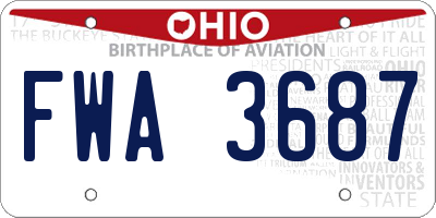 OH license plate FWA3687