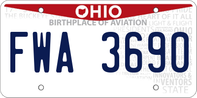 OH license plate FWA3690