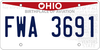 OH license plate FWA3691