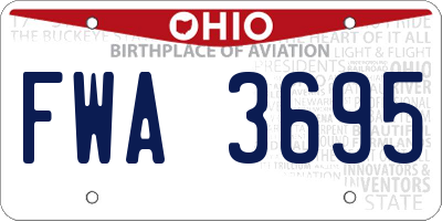 OH license plate FWA3695