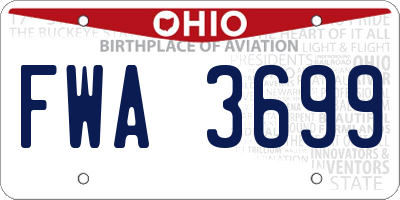 OH license plate FWA3699