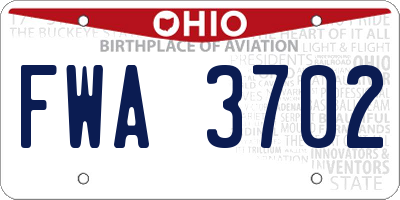 OH license plate FWA3702