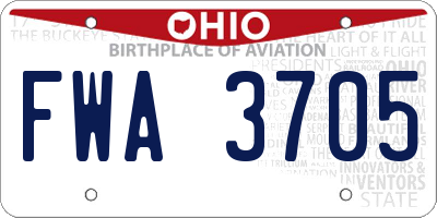 OH license plate FWA3705