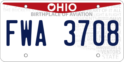 OH license plate FWA3708