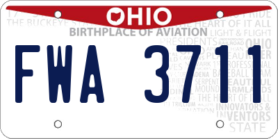 OH license plate FWA3711