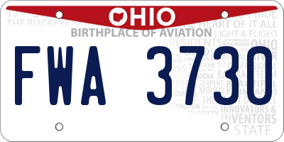 OH license plate FWA3730