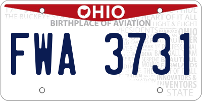 OH license plate FWA3731