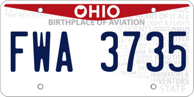 OH license plate FWA3735
