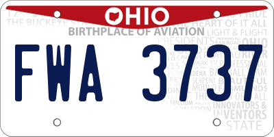 OH license plate FWA3737