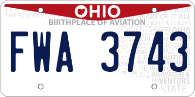 OH license plate FWA3743