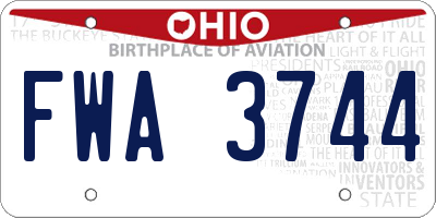 OH license plate FWA3744