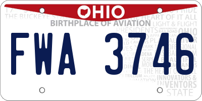 OH license plate FWA3746