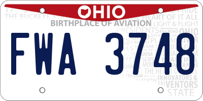 OH license plate FWA3748