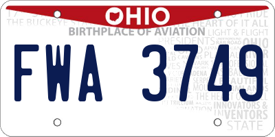 OH license plate FWA3749