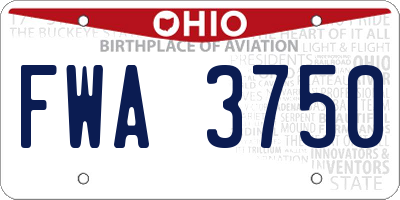 OH license plate FWA3750