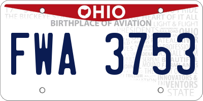 OH license plate FWA3753