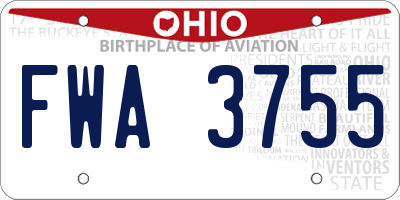 OH license plate FWA3755