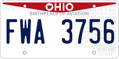 OH license plate FWA3756