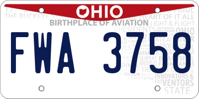 OH license plate FWA3758