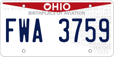 OH license plate FWA3759