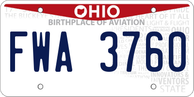 OH license plate FWA3760