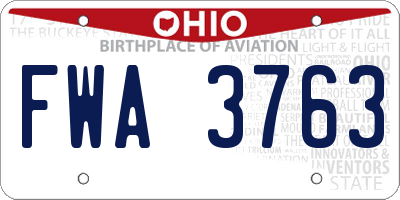 OH license plate FWA3763