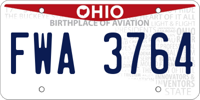 OH license plate FWA3764