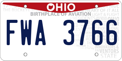 OH license plate FWA3766