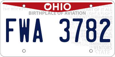 OH license plate FWA3782