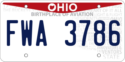 OH license plate FWA3786