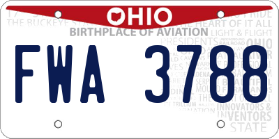 OH license plate FWA3788