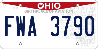 OH license plate FWA3790