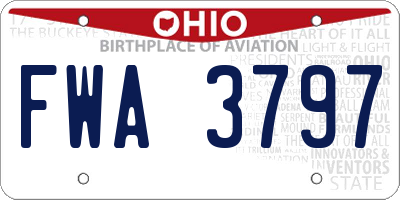 OH license plate FWA3797