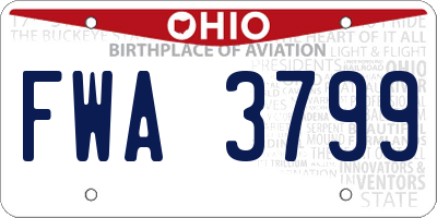 OH license plate FWA3799