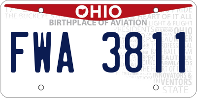 OH license plate FWA3811