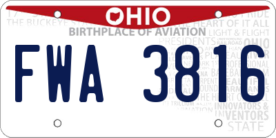 OH license plate FWA3816
